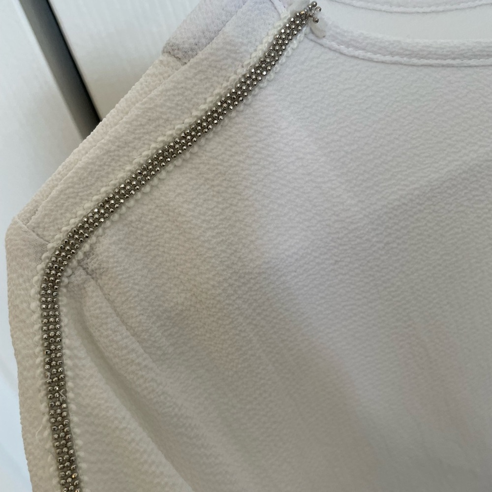 H&M White and Silver Beaded Blouse - Picture 3 of 4